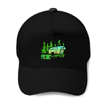 Discover picnic camp Baseball Caps