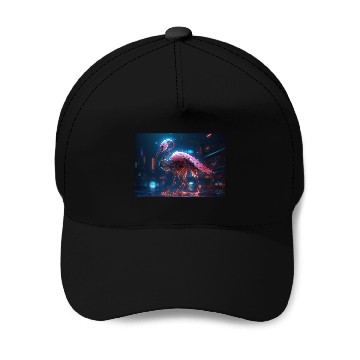 Discover Neon Flamingo Baseball Caps