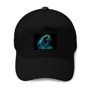 Discover Neon Moon Wolf Baseball Caps