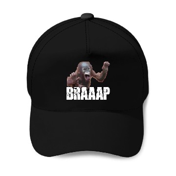 Discover Braaap Monkey Face Riding A Motocross Baseball Caps