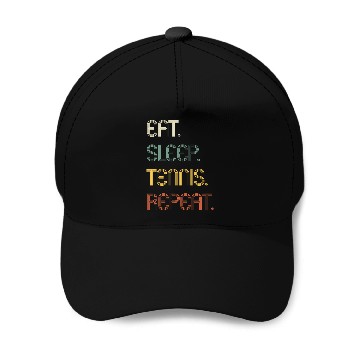 Discover Eat Sleep Tennis Repeat Funny Gift Baseball Caps