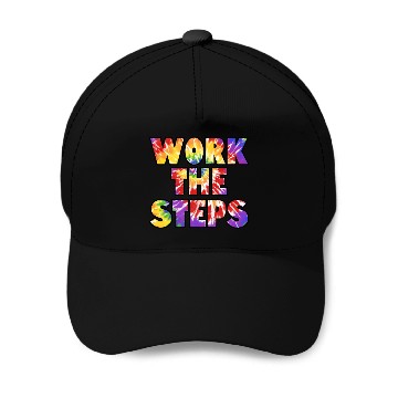 Discover Work the Steps tie dye Baseball Caps