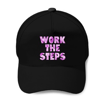 Discover Work the Steps purple camo Baseball Caps