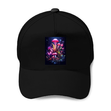 Discover Trippy Neon Mushrooms #1 Baseball Caps