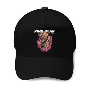 Discover Pink Bear Baseball Caps
