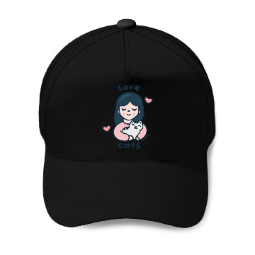 Discover Kawaii Cat Lover Baseball Caps