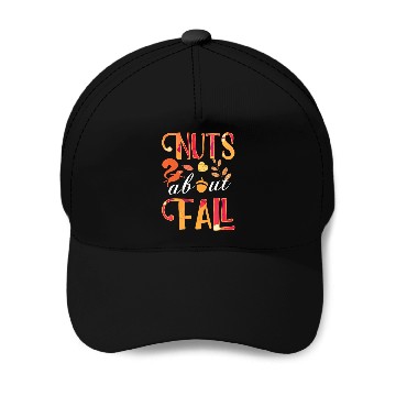 Discover nuts about fall squirrel and autumn leaves for Baseball Caps