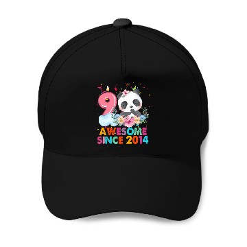 Discover 9 Year Old Awesome Since 2014 Panda 9Th Baseball Caps