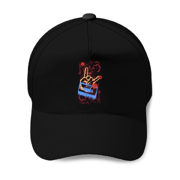 Discover devil horns hand Baseball Caps