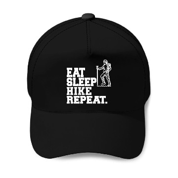 Discover Eat Sleep Hike Repeat Hiker Hiking Baseball Caps