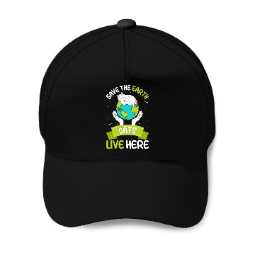 Discover Save The Earth Cats Live Here World Environment Baseball Caps