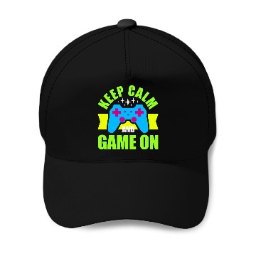 Discover Keep Calm and Game On nostalgia Baseball Caps