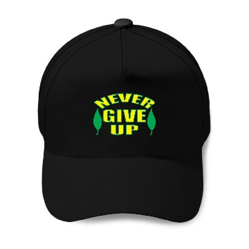 Discover Never Give Up red Baseball Caps