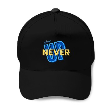 Discover NEVER GIVE UP green Baseball Caps