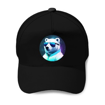 Discover Cool polar bear with sunglasses Baseball Caps