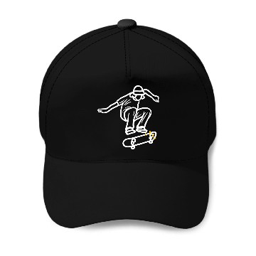 Discover Modern Illustrated Skateboard Baseball Caps