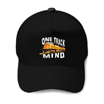 Discover One Track Mind Train Engine Baseball Caps