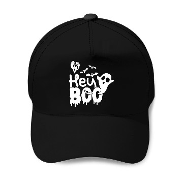 Discover Hey Booo Spooky Ghost Baseball Caps