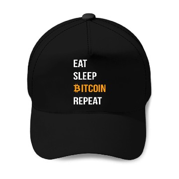 Discover EAT SLEEP BITCOIN REPEAT- Bitcoin Crypto Baseball Caps