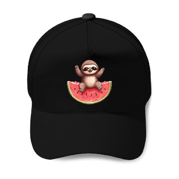 Discover Sloth with Watermelon - Sweet Summer Design Baseball Caps