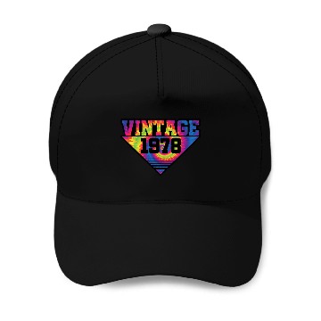 Discover Vintage 1978 Tie Dye Splash Color Triangle Baseball Caps