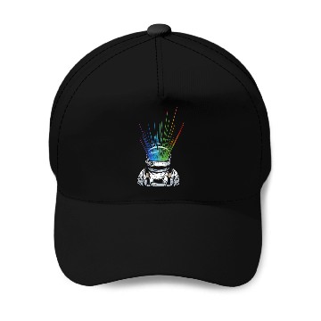 Discover Space Light Astronaut - Rainbow Rays Baseball Caps