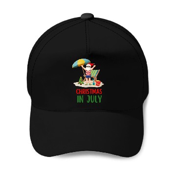 Discover CHRISTMAS IN JULY Baseball Caps