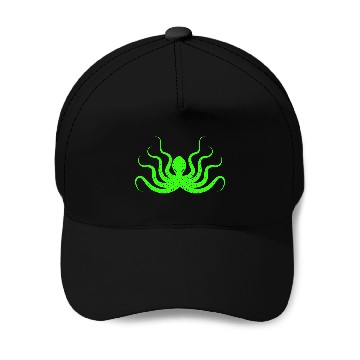 Discover Menace Octopus Neon Green Baseball Caps