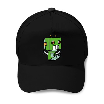 Discover Green Cute Robot Kid Baseball Caps