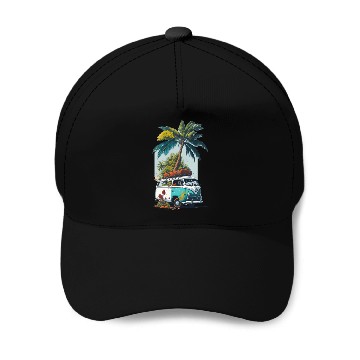 Discover travel car caravan summer coco tree Baseball Caps