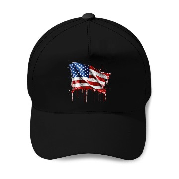 Discover American Flag v2 Baseball Caps