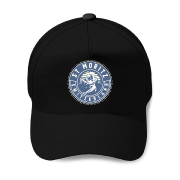 Discover Saint Moritz Switzerland Skiing Baseball Caps