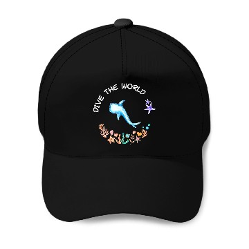 Discover Dive The World Scuba Scuba Diving Ocean Lovers Baseball Caps