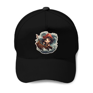 Discover Pirate Captains Cute Cartoon Steering Baseball Caps