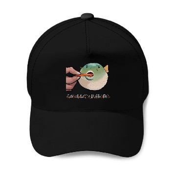Discover Carrot Eating Pufferfish Meme Baseball Caps
