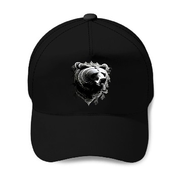 Discover Dark muzzle black and white Baseball Caps Russian Ornam.