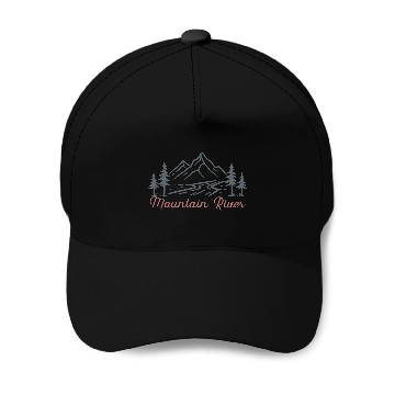 Discover Mountain River Baseball Caps