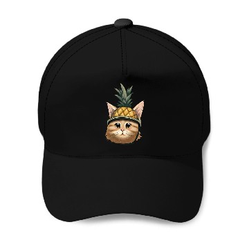 Discover Pineapple cat Baseball Caps