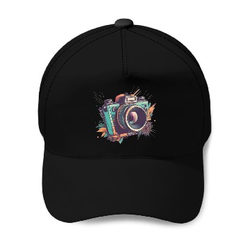 Discover Tropical colors camera Baseball Caps
