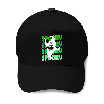 Discover Spooky Halloween Ghost Green Baseball Caps