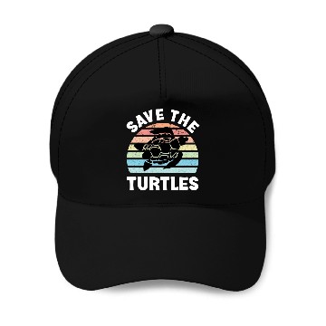 Discover Save The Turtles Sea Turtle Retro Sunset Baseball Caps