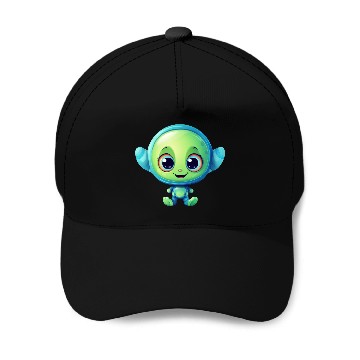 Discover Kawaii Laughing Alien Baseball Caps