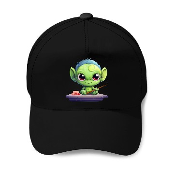 Discover Alien Enjoying Sushi Baseball Caps