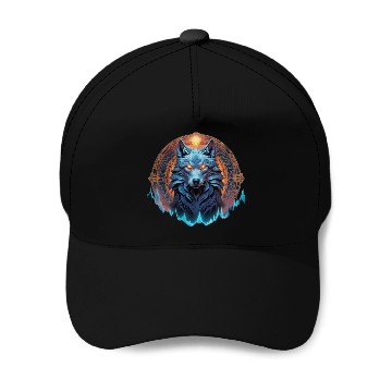 Discover Alpha Galactic Mystical Wolf Baseball Caps