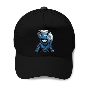 Discover Moonshadow Rabbit Ninja: Lunar Elegance Unleashed Baseball Caps