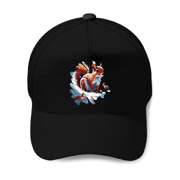 Discover Winter squirrel Baseball Caps