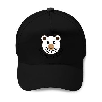 Discover Coffee Helps Me Bear Baseball Caps