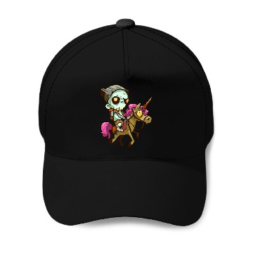 Discover Zombie on unicorn Baseball Caps