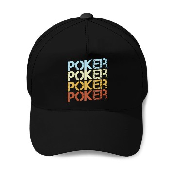 Discover Retro Poker Typography Baseball Caps