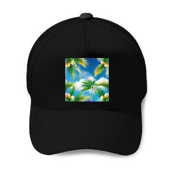 Discover Tropical Whispering Palm Trees Baseball Caps